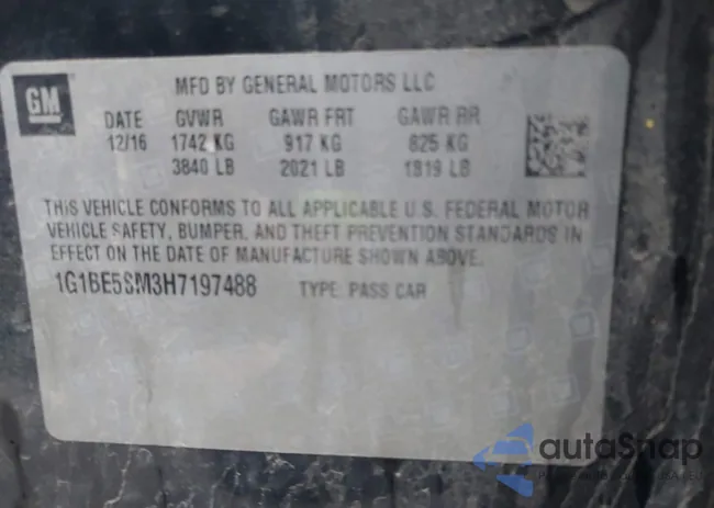 1G1BE5SM3H7197488: 42119062