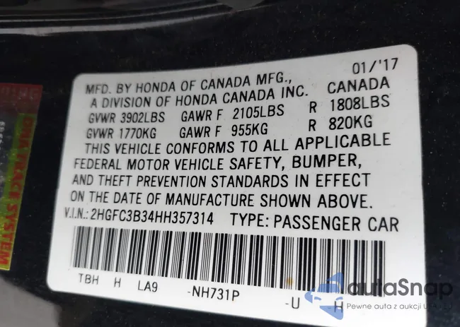 2HGFC3B34HH357314: 42119083