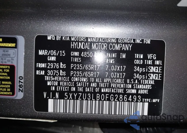 5XYZU3LB0FG286493: 42119088