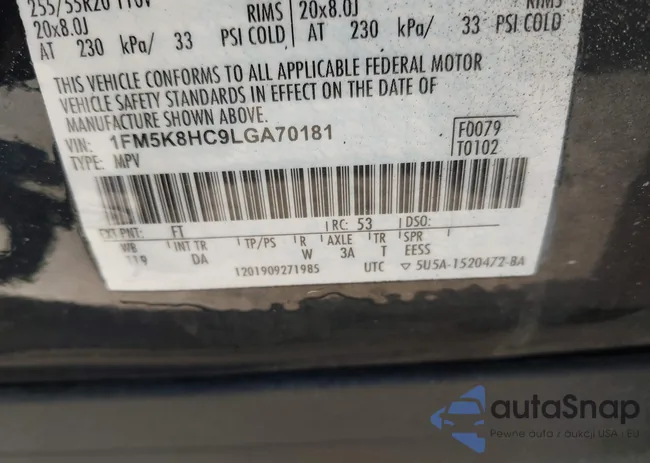 1FM5K8HC9LGA70181: 42118190