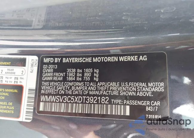 WMWSV3C5XDT392182: 42118240