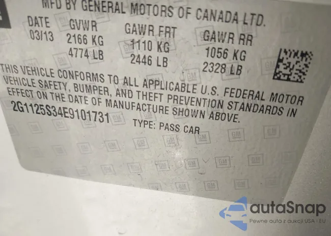 2G1125S34E9101731: 42118289