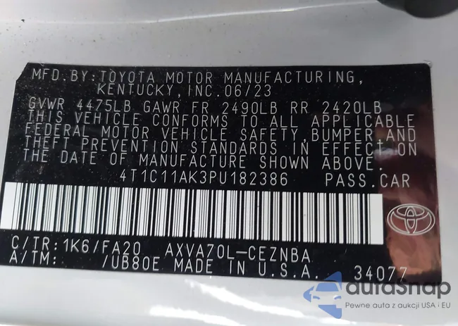 4T1C11AK3PU182386: 42118553