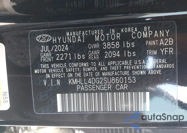 KMHLL4DG2SU860153: 42119887