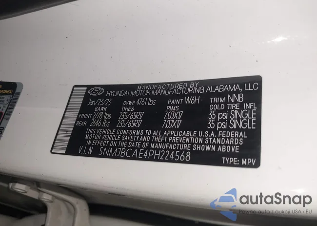 5NMJBCAE4PH224568: 42119895