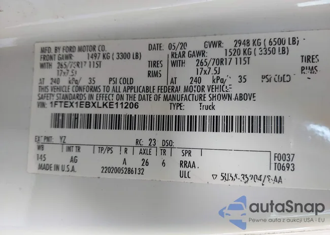 1FTEX1EBXLKE11206: 42119940