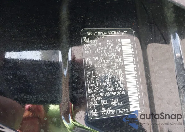 JN8BT3BB1PW480948: 42119187