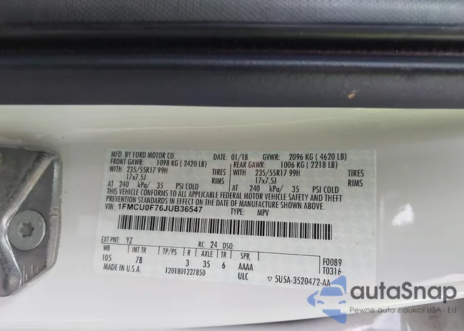 1FMCU0F76JUB36547: 42119219