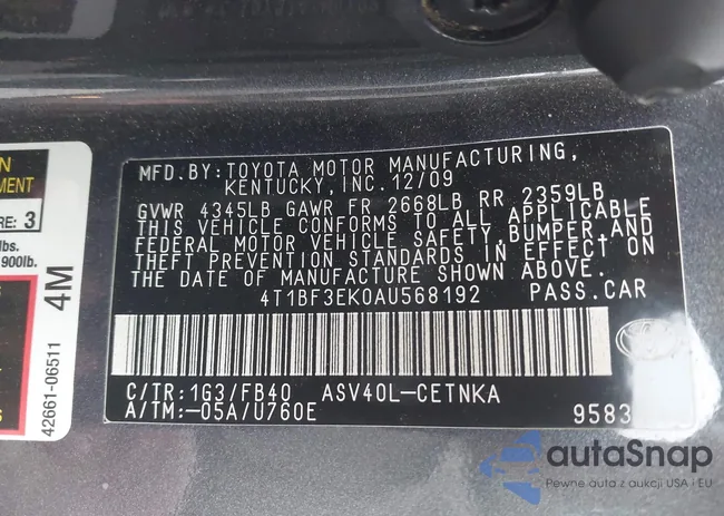 4T1BF3EK0AU568192: 42119335