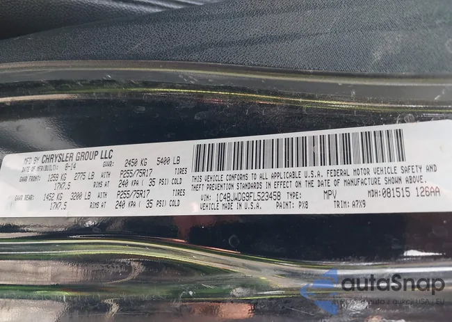 1C4BJWDG9FL523458: 42119459