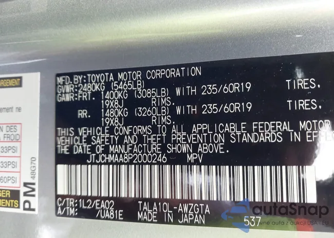 JTJCHMAA8P2000246: 42119511