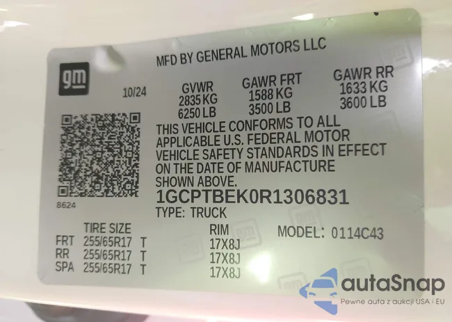 1GCPTBEK0R1306831: 42120705