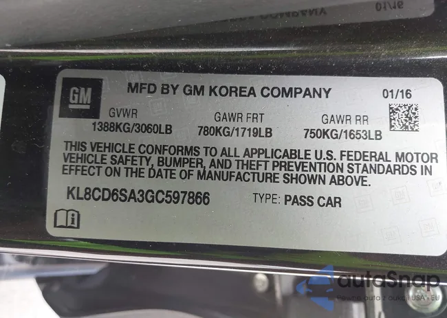 KL8CD6SA3GC597866: 42120783