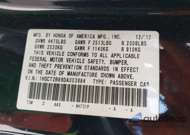 1HGCT2B89DA003984: 42120847