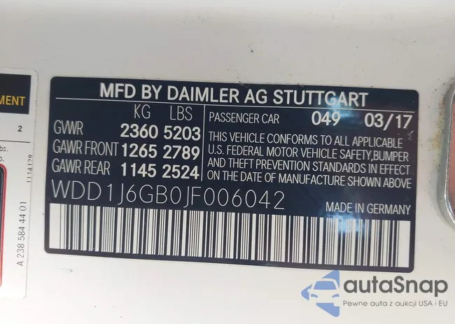 WDD1J6GB0JF006042: 42121076