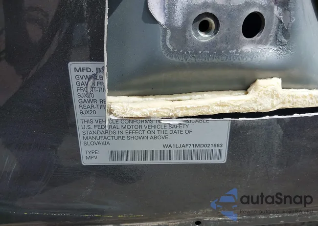 WA1LJAF71MD021663: 42120203