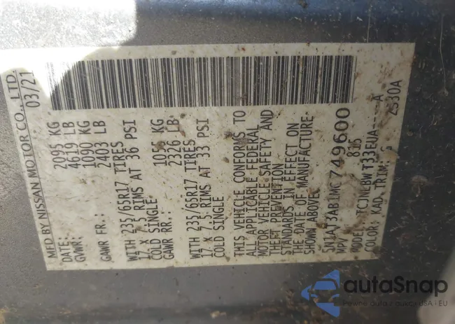 5N1AT3AB1MC749600: 42120521