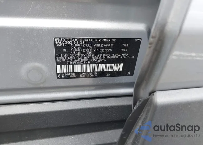 2T3H1RFVXRC291494: 42121749