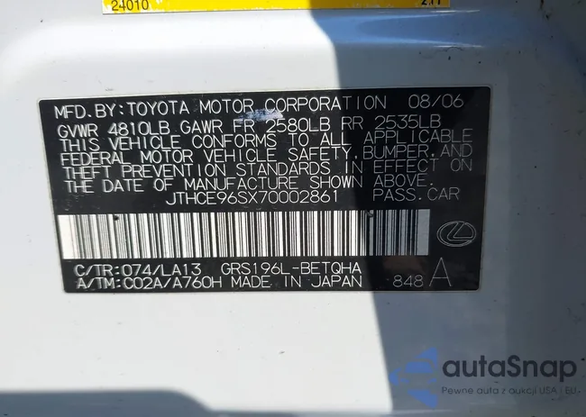 JTHCE96SX70002861: 42121864