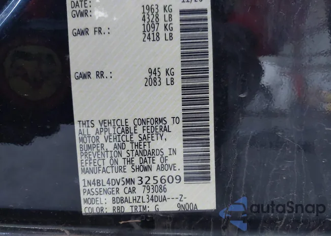 1N4BL4DV5MN325609: 42121965