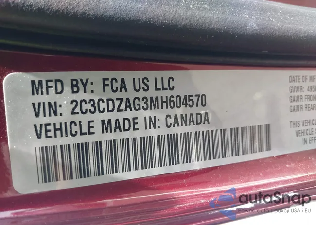 2C3CDZAG3MH604570: 42121995