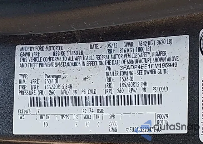 3FADP4EE1FM195949: 42122089