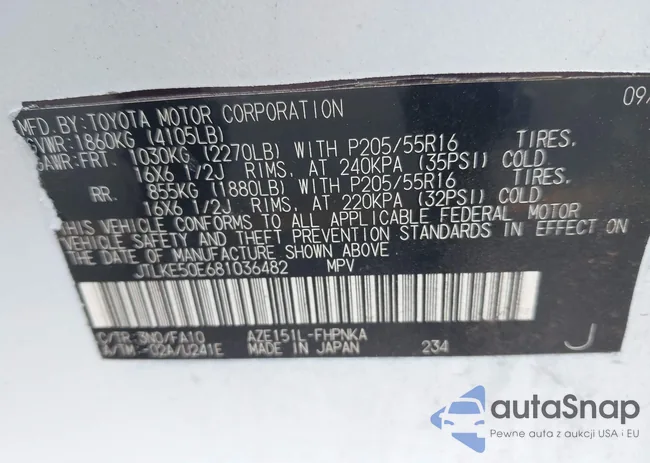 JTLKE50E681036482: 42122102