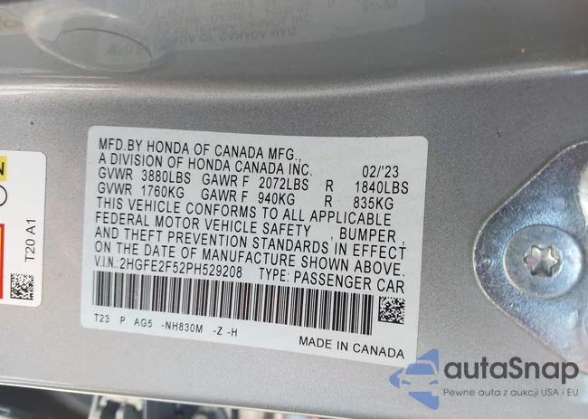 2HGFE2F52PH529208: 42121261