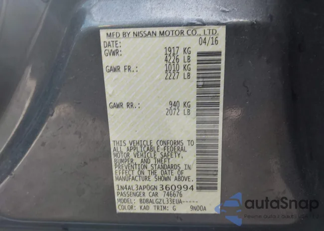 1N4AL3AP0GN360994: 42121440