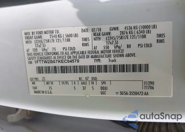 1FT7W2B67KEC04570: 42121489