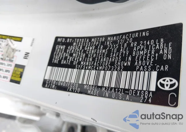 5YFS4MCE4MP073282: 42122545