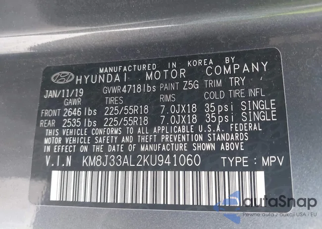 KM8J33AL2KU941060: 42122632