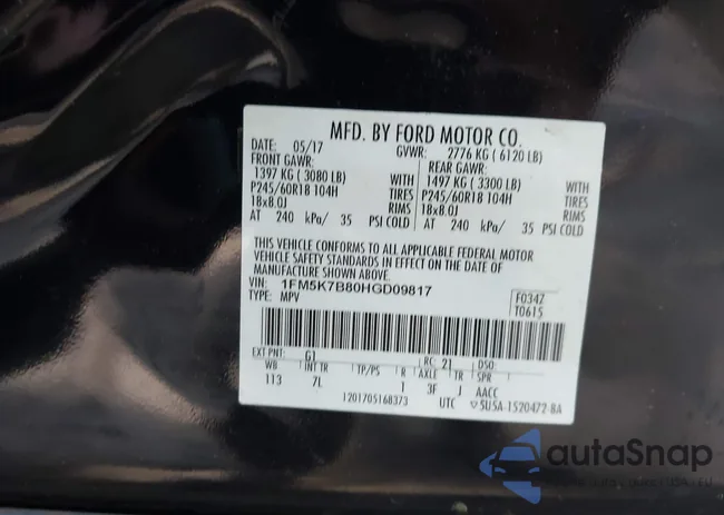 1FM5K7B80HGD09817: 42122712