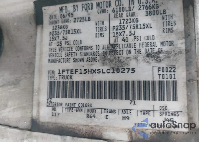 1FTEF15HXSLC10275: 42123053