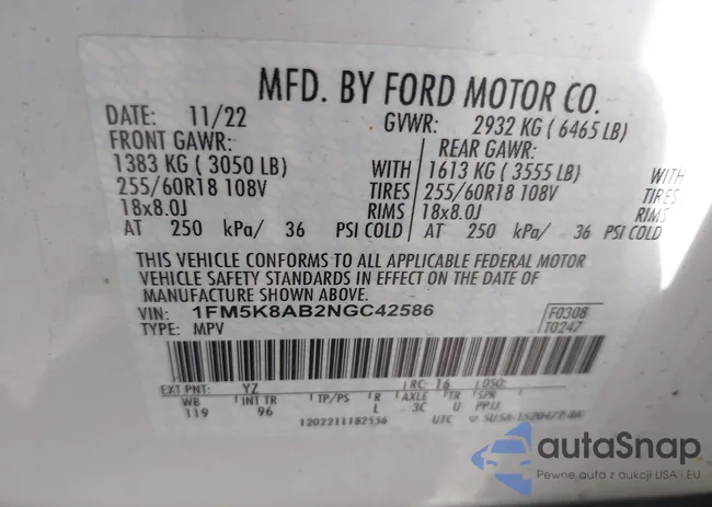 1FM5K8AB2NGC42586: 42123063