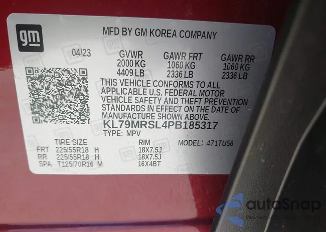 KL79MRSL4PB185317: 42123078