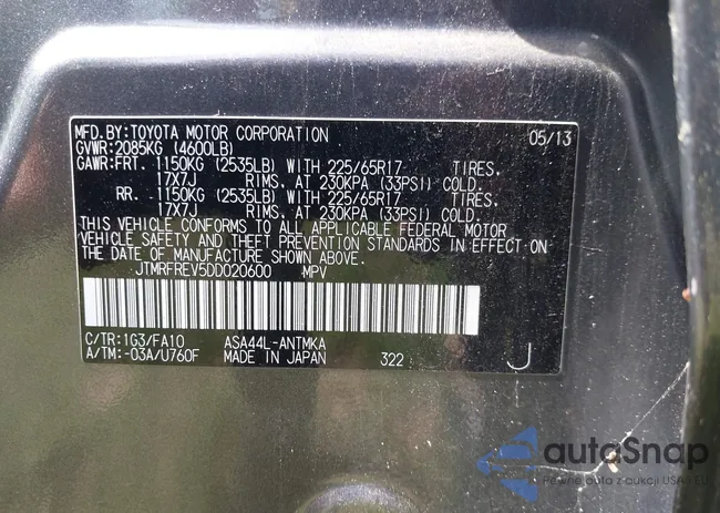 JTMRFREV5DD020600: 42123754