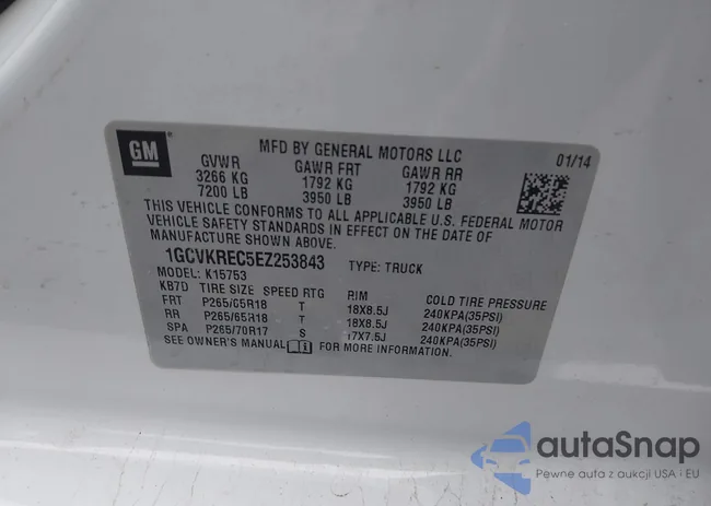 1GCVKREC5EZ253843: 42123766