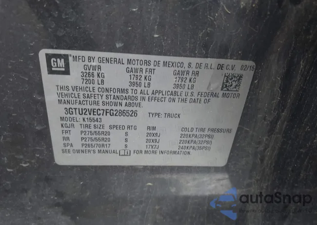 3GTU2VEC7FG286526: 42123792