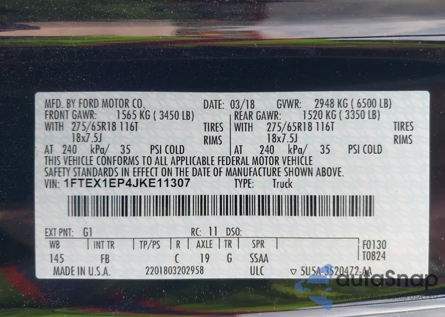 1FTEX1EP4JKE11307: 42123835
