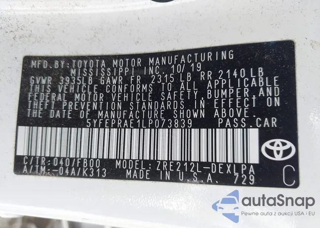 5YFEPRAE1LP073839: 42123939