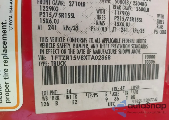 1FTZR15V8XTA02868: 42124122