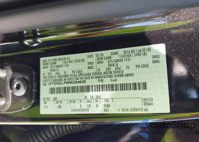 1FTEW2LP9RKD84628: 42123330