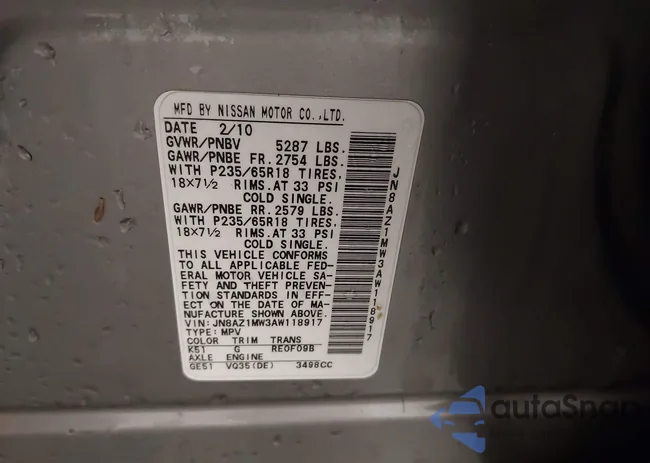 JN8AZ1MW3AW118917: 42123379