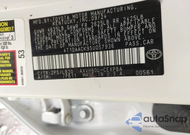 4T1DAACK9SU057936: 42123411