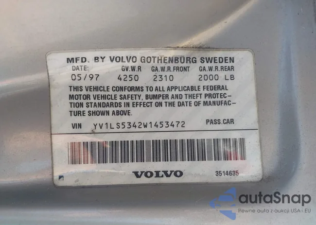 YV1LS5342W1453472: 42124567