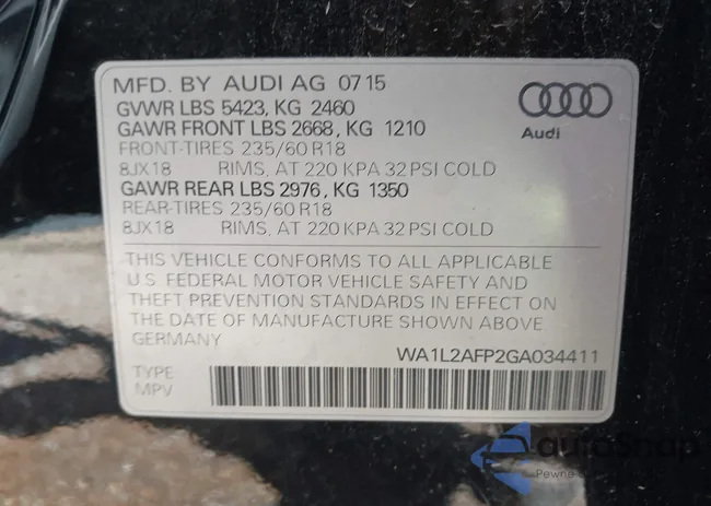 WA1L2AFP2GA034411: 42124727