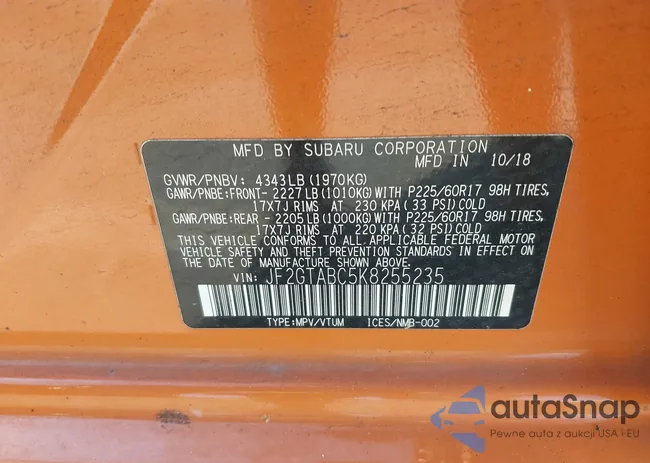 JF2GTABC5K8255235: 42124730