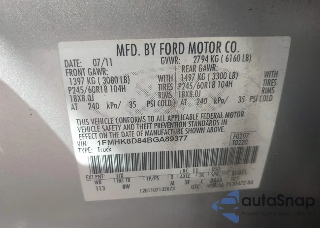 1FMHK8D84BGA89377: 42124816