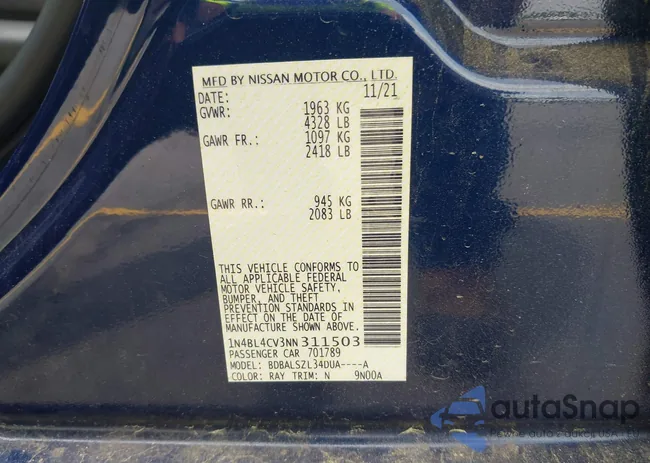 1N4BL4CV3NN311503: 42125033